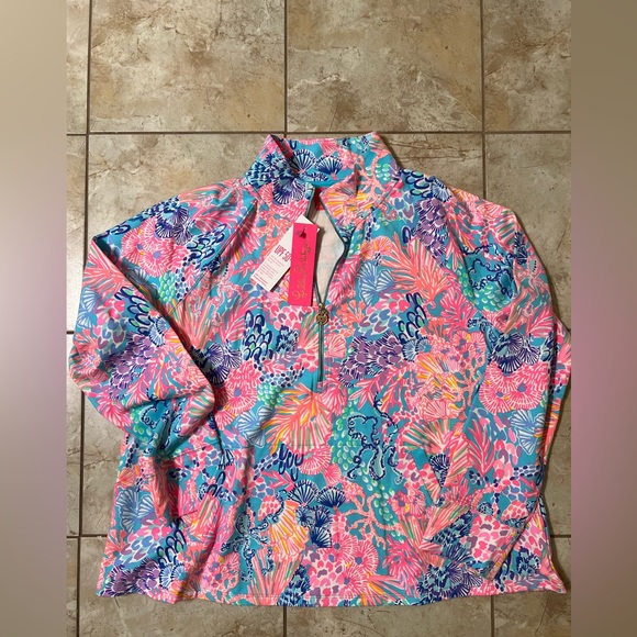 Lilly Pulitzer Tops - Lilly Pulitzer NWT Melena Popover 1/4 zip. Color: Multi Splendor In The Sand.